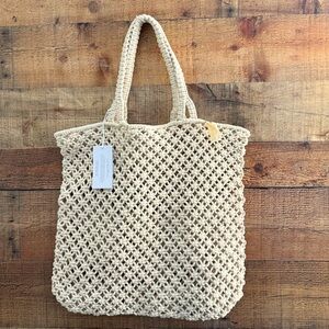 NWT Anthropologie The Beach People Macrame Tote Bag